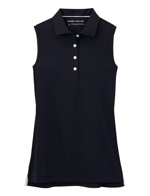 Banded Sport Mesh Sleeveless Button Polo Peter Millar Black