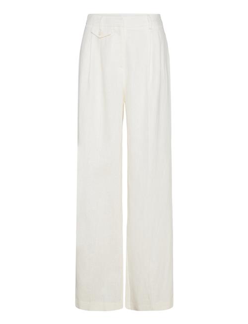 Se Malina Mya Double Pleat Wide Linen Pants Malina White ved Booztlet