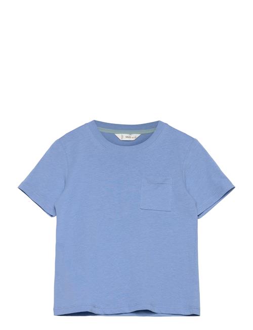 Mango Essential Cotton-Blend T-Shirt Mango Blue