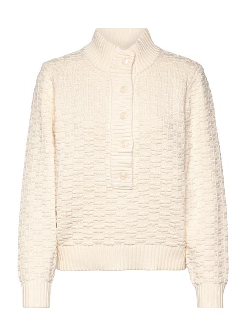 Pd-Grace Half Placket Knit Pieszak Cream