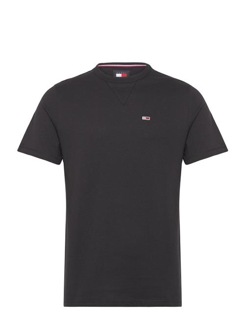 Se Tommy Jeans Tjm Slim Rib Detail Tee Tommy Jeans Black ved Booztlet