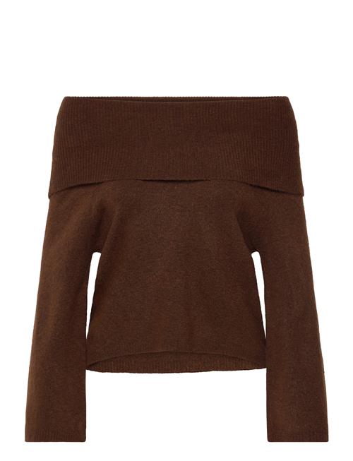 Se A-View Penny Offshoulder Knit Blouse A-View Brown ved Booztlet