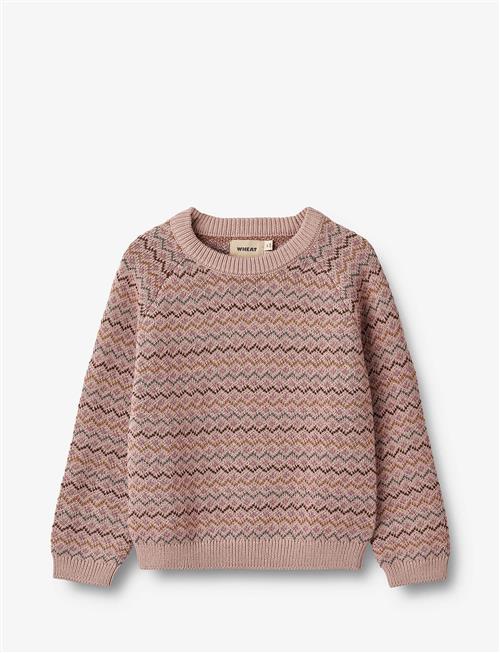 Se Wheat Jacquard Pullover Nanna Wheat Pink ved Booztlet