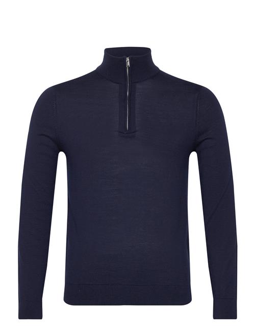 Se Selected Homme Slhtray Ls Knit Merino Half Zip Noos Selected Homme Navy ved Booztlet