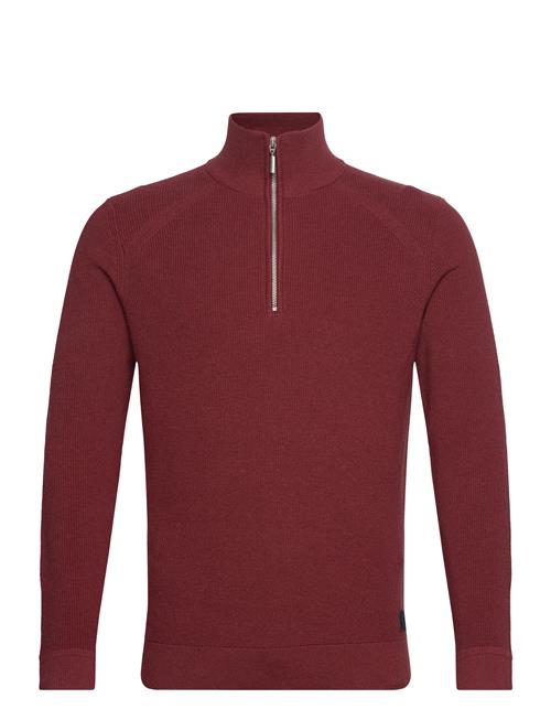 Tom Tailor Structured Knit Troyer Tom Tailor Burgundy