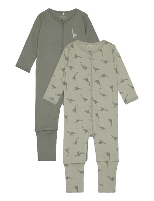 name it Nbmnightsuit 2P Zip Ff Green Dino Noos Name It Green