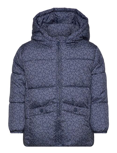 Mango Flowers Print Quilted Anorak Mango Navy