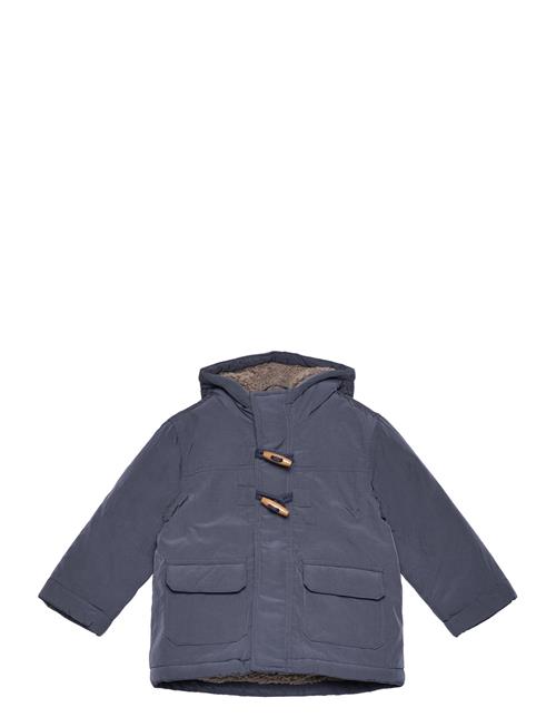 Mango Padded Anorak With Shearling Lining Mango Navy