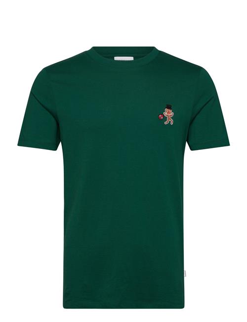 Christmas Embroidery Tee S/S Lindbergh Green