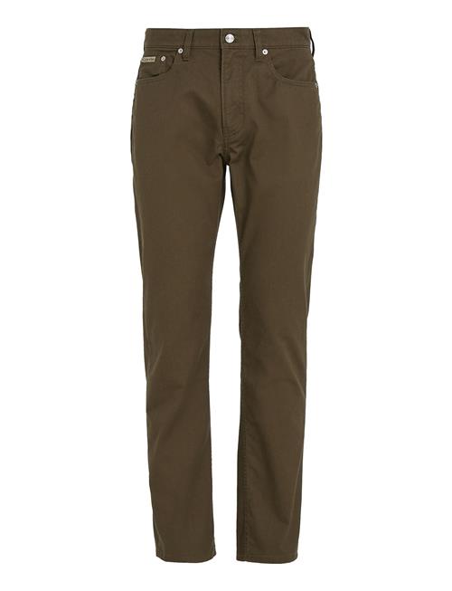 Se Calvin Klein Jeans Straight Cotton Twill Pant Calvin Klein Jeans Khaki ved Booztlet