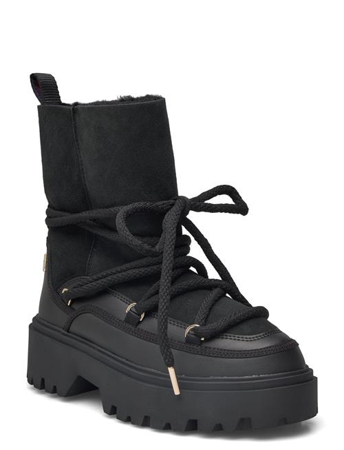 Se Tommy Hilfiger Real Shearling Lace-Up Snowboot Tommy Hilfiger Black ved Booztlet