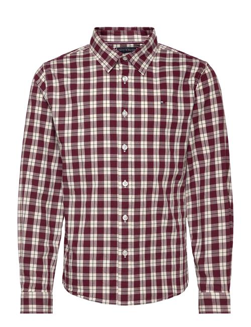 Tommy Hilfiger Small Check Regular Shirt Ls Tommy Hilfiger Burgundy