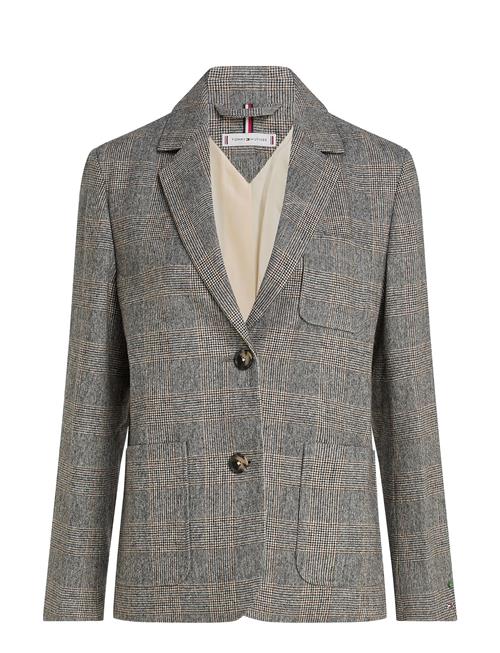 Se Tommy Hilfiger Wool Mix Check Sb Blazer Tommy Hilfiger Grey ved Booztlet