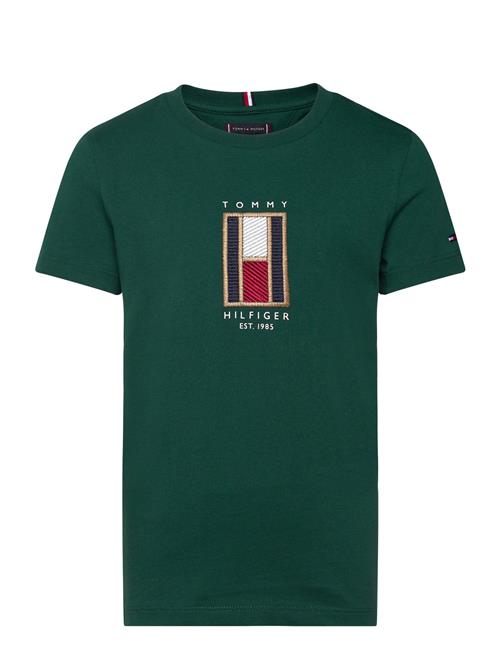 Tommy Hilfiger Flag Embroidered Reg Tee Ss Tommy Hilfiger Green