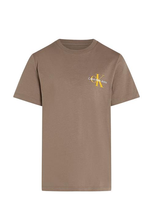 Calvin Klein Chest Monologo Ss T-Shirt Calvin Klein Brown