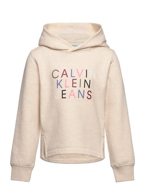 Colour Logo Fleece Hoodie Calvin Klein Cream