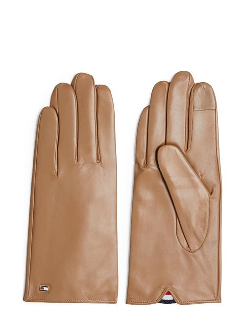 Tommy Hilfiger Essential Flag Leather Gloves Tommy Hilfiger Beige