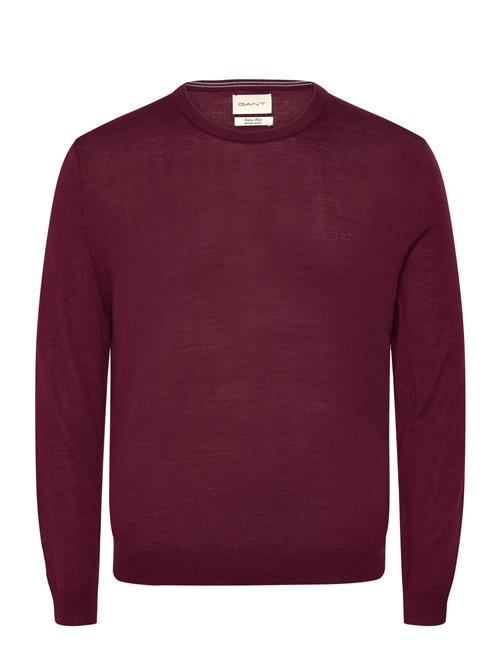 Se GANT Extrafine Merino Wool C-Neck GANT Burgundy ved Booztlet