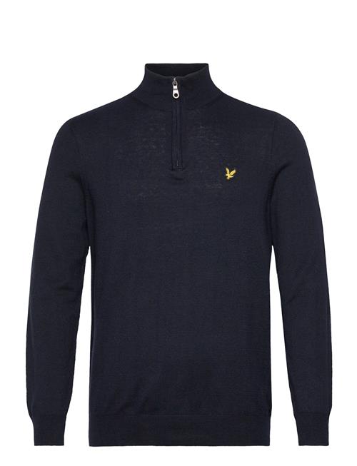 Lyle & Scott Cotton Merino Quarter Zip Jumper Lyle & Scott Navy