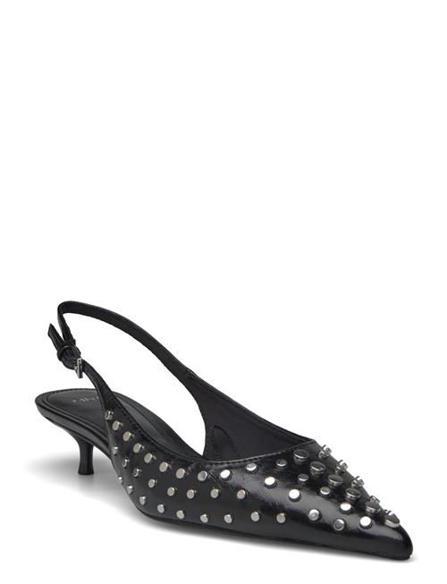 Se Mango Studded Slingback Shoes Mango Black ved Booztlet