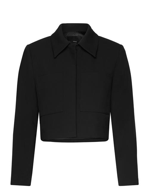 Cropped Jacket With Pockets Mango Black