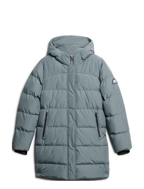 Hooded Sports Puffer Mid Jkt Superdry Blue