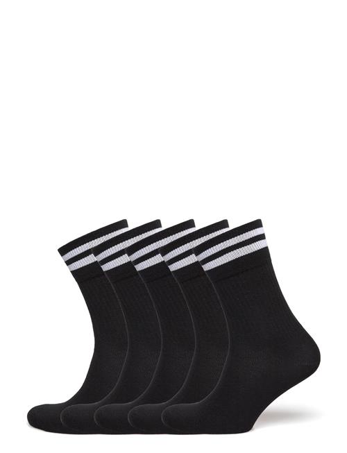 ZEBDIA 5-Pk Tennis Socks With Stripes ZEBDIA Black