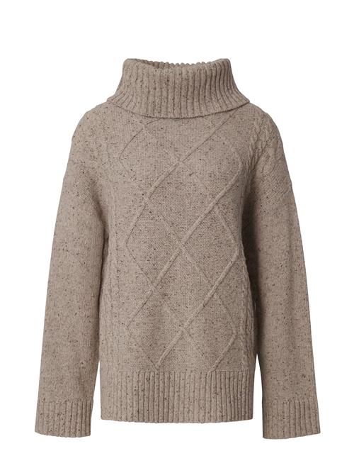 Lexington Clothing Emma Wool Blend Cable Knitted Roll Neck Lexington Clothing Beige