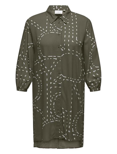 Carphoebe Life 3/4 Shirt Dress Aop ONLY Carmakoma Green