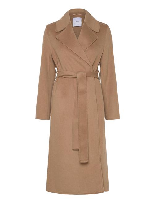 Mango Wool Coat With Handmade Belt Mango Beige