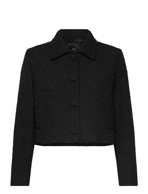 Crop Tweed Jacket Mango Black