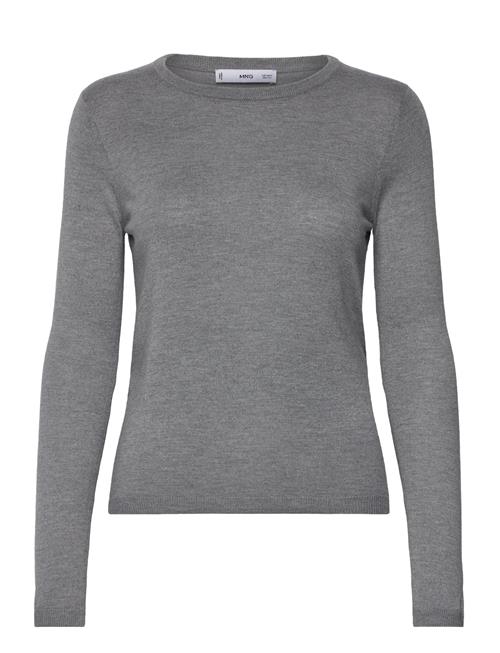 Fine-Knit Crew-Neck Sweater Mango Grey