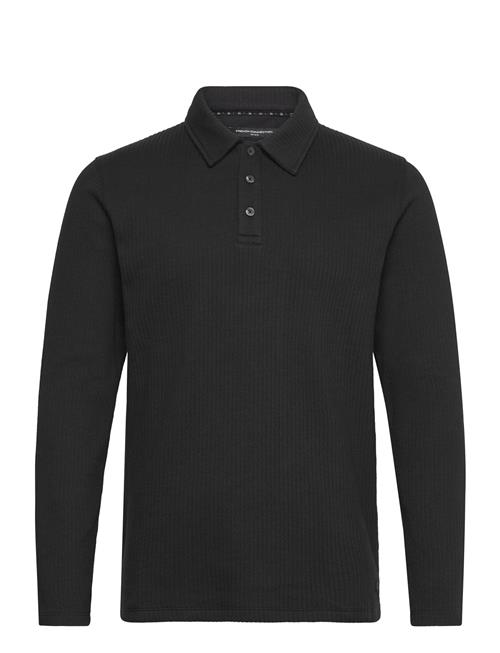 French Connection Textured Ls Polo French Connection Black