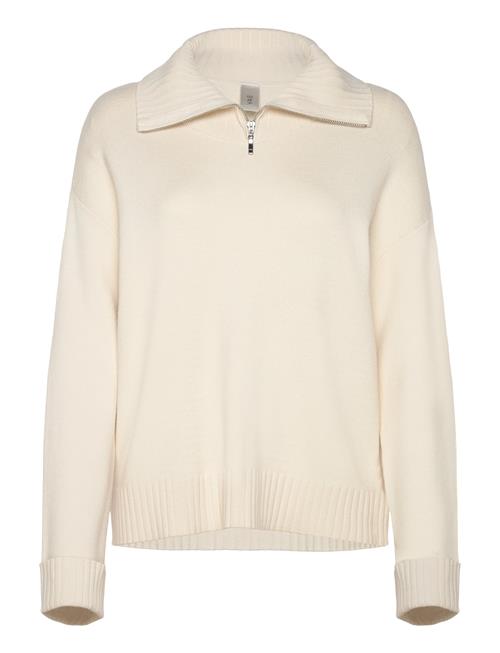 Se YAS Yasfonny Ls Zip Knit Pullover S. - D2D YAS Cream ved Booztlet