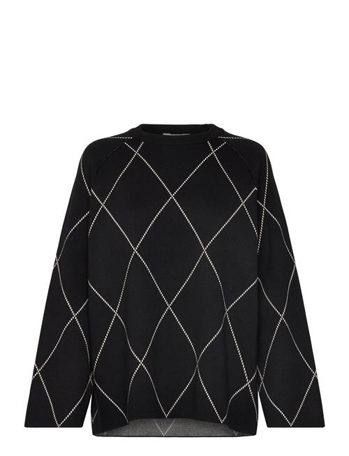 Object Objester Ls Knit Top Aop Noos Object Black