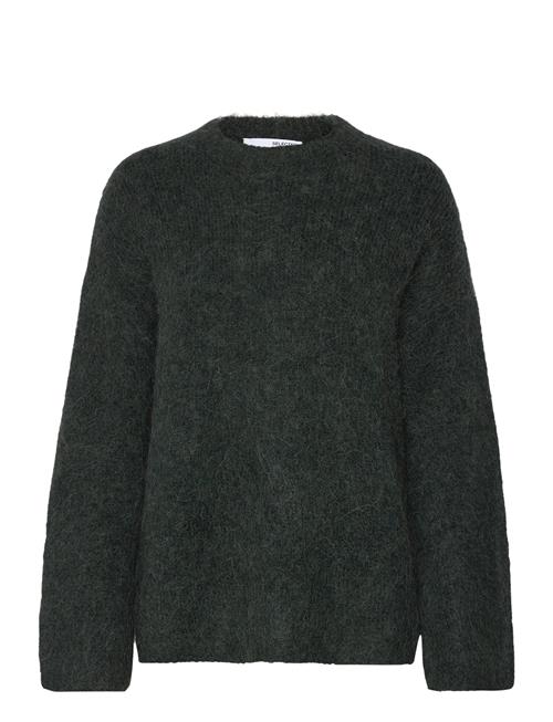 Slfgabella Ls Knit O-Neck Camp Selected Femme Black