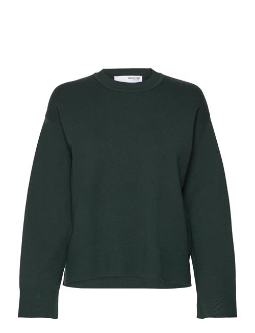 Selected Femme Slfkamma Ls Knit O-Neck Selected Femme Green