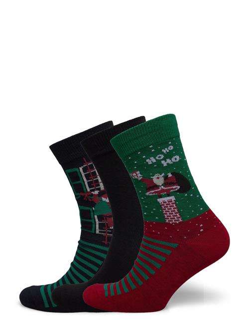 Jack & Jones Jacclimbing Santa Socks 3 Pack Jnr Jack & J S Green