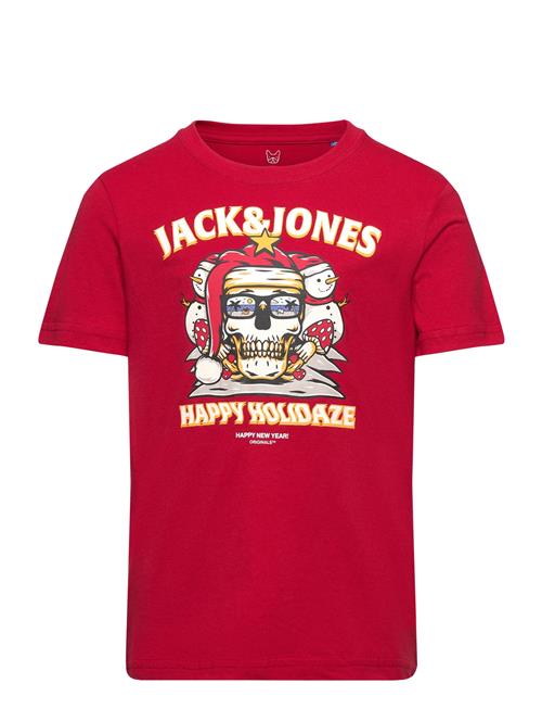 Jack & Jones Jjxmas Christmas Skull Tee Ss Crew Jnr Jack & J S Red