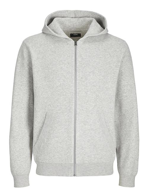 Se Jack & Jones Jcocaleb Knit Zip Hoodie Bf Jack & J S Grey ved Booztlet