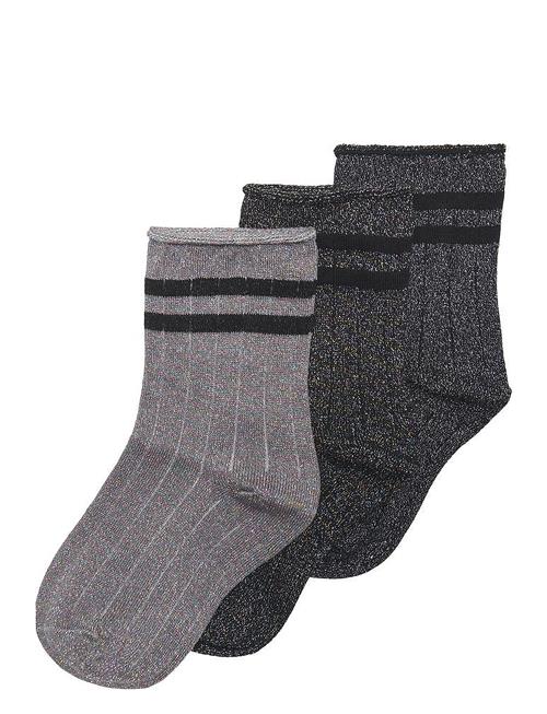 Kids Only Kogsille Stripe Glitter Socks 3-Pack Acc Kids Only Black