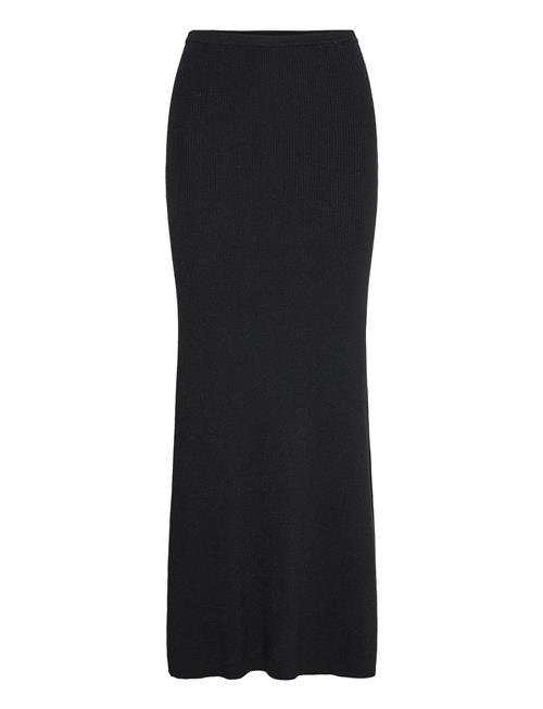 Slflura Lurex Hw Knit Skirt Selected Black