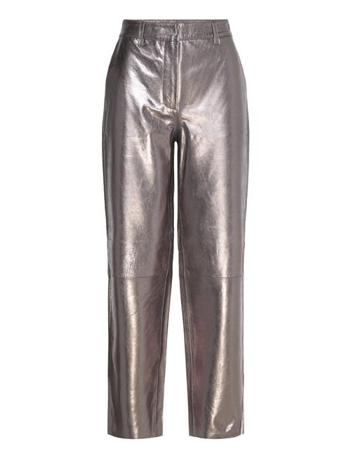 Se Selected Femme Slfcora Mw Leather Pant Selected Femme Silver ved Booztlet