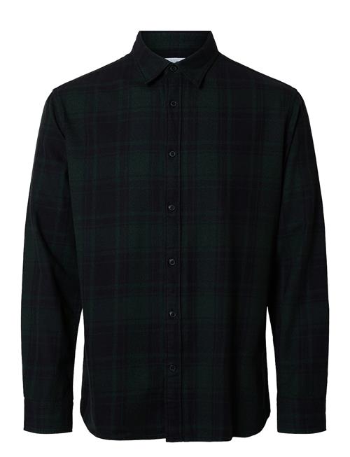 Slhreg-Owen Flannel Mix Shirt Ls Selected Homme Navy