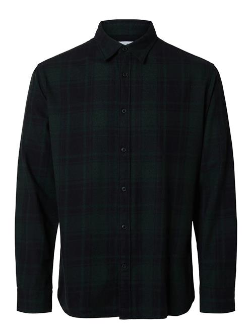 Slhreg-Owen Flannel Mix Shirt Ls Selected Navy