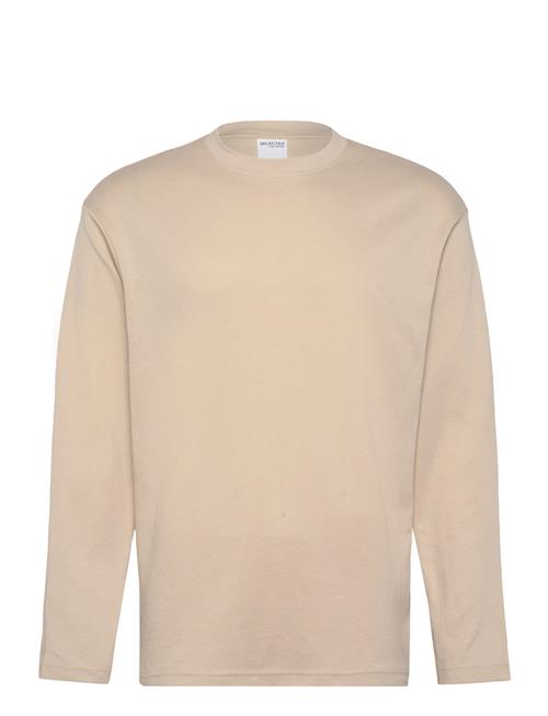 Selected Homme Slhlooseoscar Ls O-Neck Tee Noos Selected Homme Beige