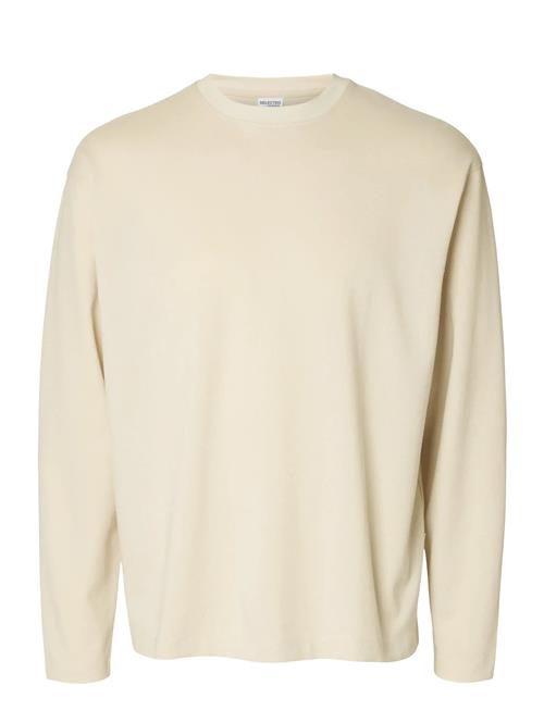 Slhlooseoscar Ls O-Neck Tee Noos Selected Beige