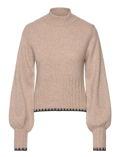 Bubbleroom Contrast Edge Knitted Sweater Bubbleroom Beige