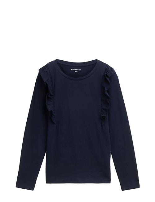 Se Tom Tailor Ruffle Longsleeve Tom Tailor Navy ved Booztlet