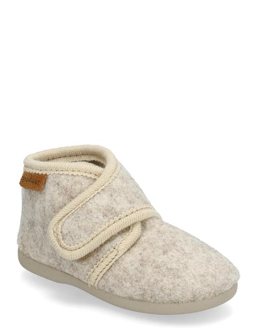 Se En Fant Slippers Wool Velcro En Fant Beige ved Booztlet